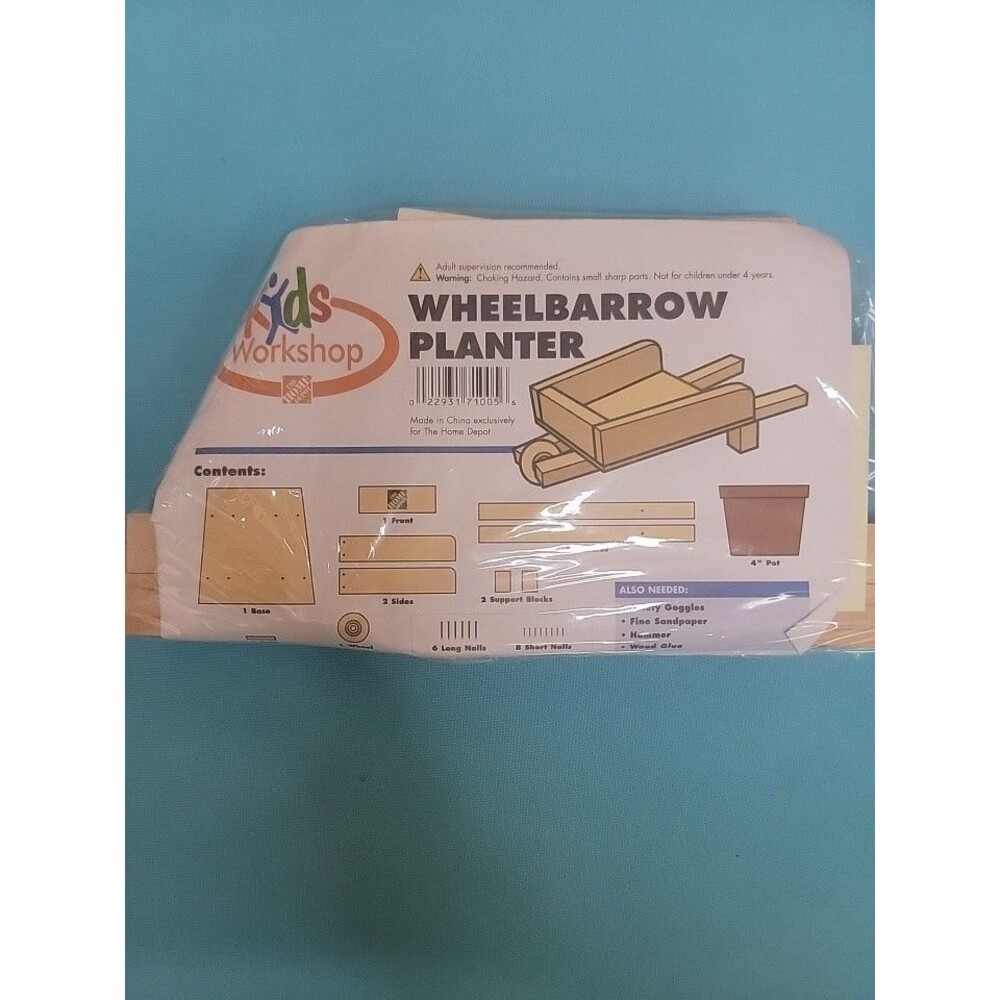 Home Depot Kids Workshop Kit Wheelbarrow Planter NIP